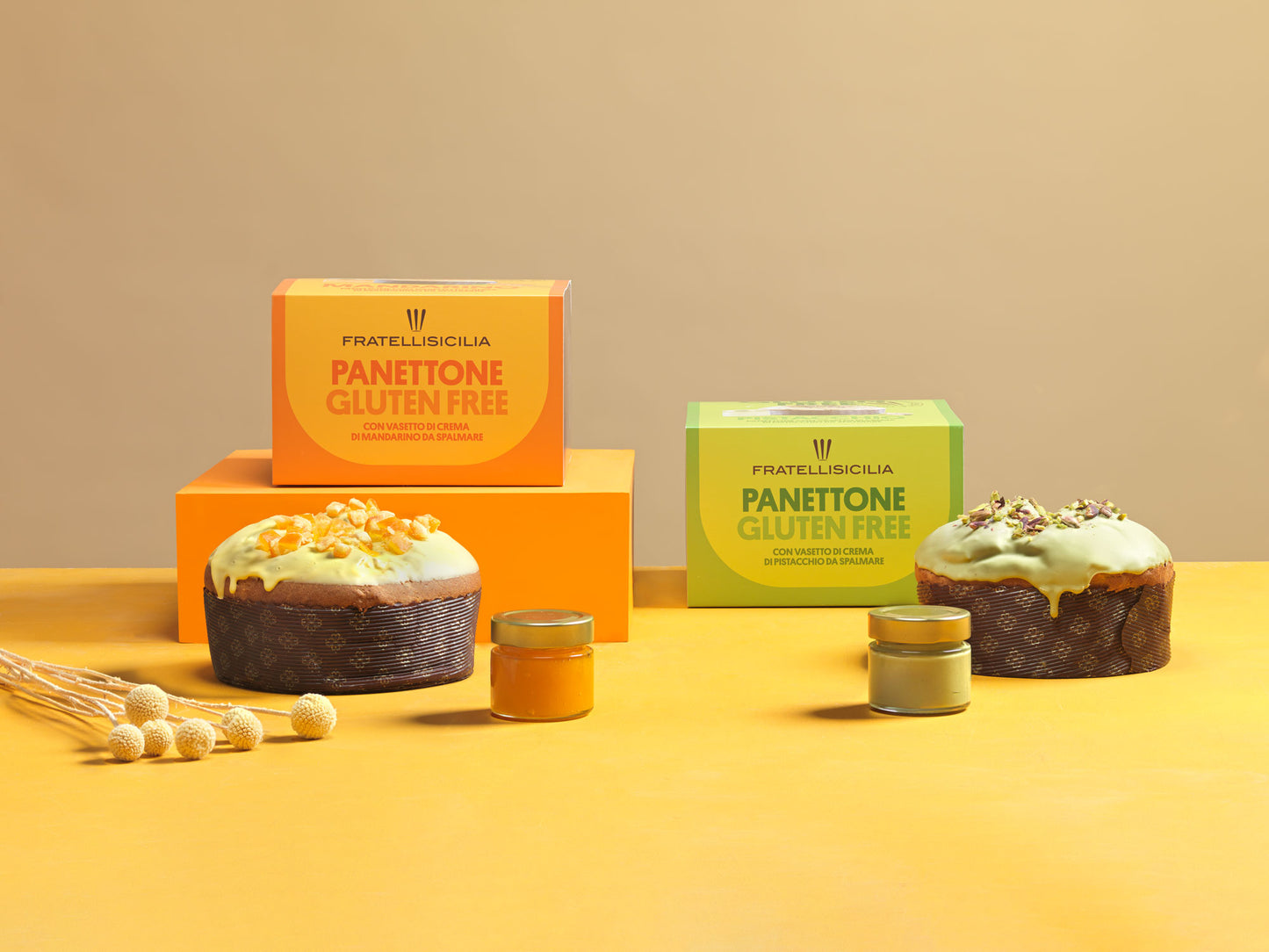 Fratelli Sicilia - Panettone al pistacchio con crema al pistacchio GLUTEN FREE