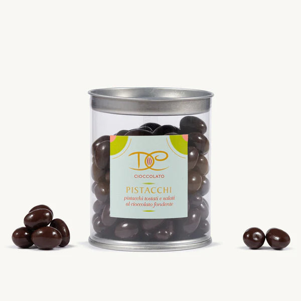 Dolci Creazioni | Pistacchi tostati e salati al cioccolato fondente