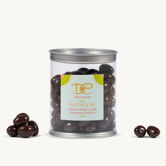Dolci Creazioni | Pistacchi tostati e salati al cioccolato fondente