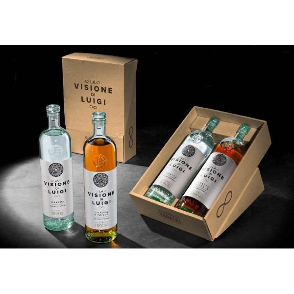 Luigi Francoli Confezione Grappa Doppia Visione 2 Bottiglie da 70 cl
